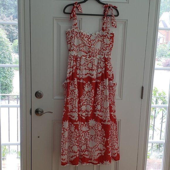 Juliet Dunn Dresses & Skirts - Juliet Dunn - Orange and White Floral Lined Sundress.  Size 1